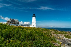 Wood Island Lighthouse Surrounded by Wildflowers in Maine